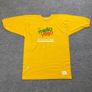 Vintage Mello Yello T Shirt Mens Large Yellow Graphic Tee Cal Cru